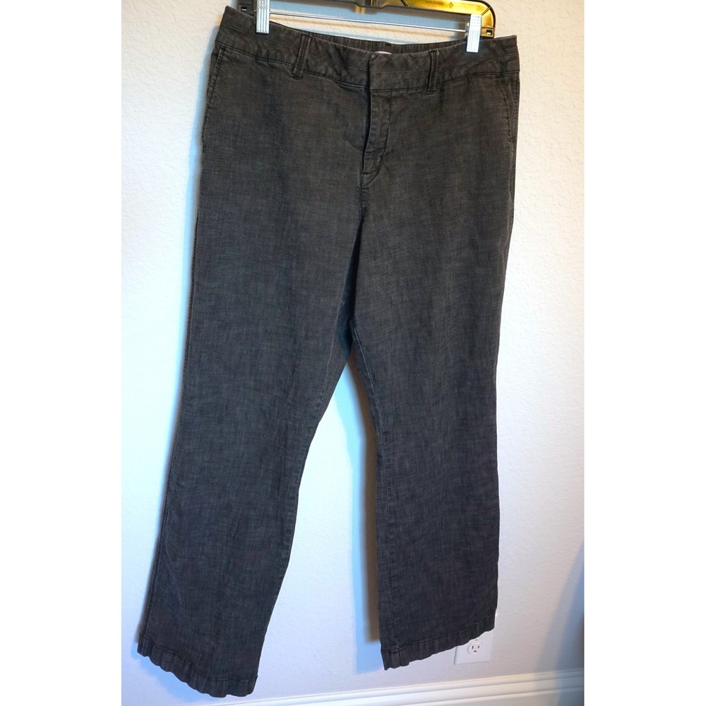 Coldwater Creek Natural Fit Gray Cotton Stretch Straight Leg Pants Womens 16